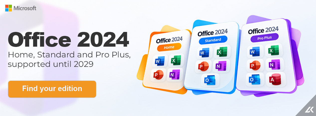 Microsoft Office 2024: Home, Standard and Pro Plus, supported until 2029