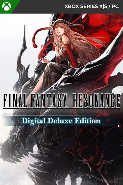 Final Fantasy Resonance Digital Deluxe Edition Xbox Series X|S and PC cover art featuring a heroine and dark dragon.