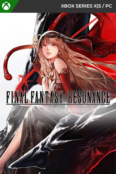 Final Fantasy Resonance Xbox Series X|S and PC cover art featuring a fantasy heroine in red attire with dark dragon wings.