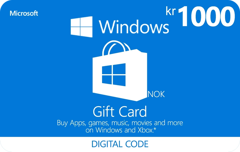 Microsoft Gift Card 1000kr NOK