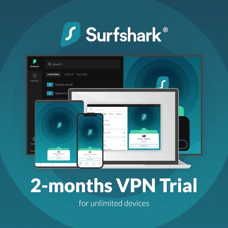 Surfshark VPN Trial 2 months