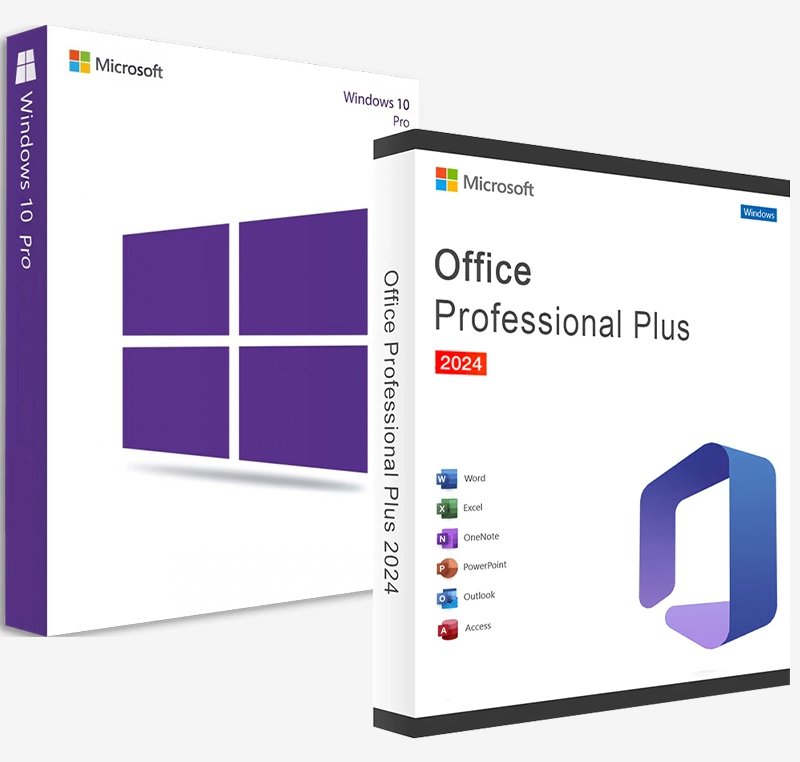 Windows 10 Pro and Microsoft Office 2024 Pro Plus